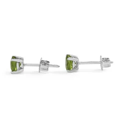 9ct White Gold Peridot Stud Earrings