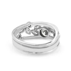 9ct White Gold Pierced Out Diamond Band Ring