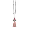 18ct White Gold Pink and Blue / Grey Sapphire Necklace