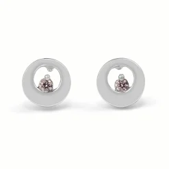 18ct White Gold Pink Diamond Stud Earrings