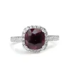 18ct White Gold Pink Sapphire and Diamond Halo Ring