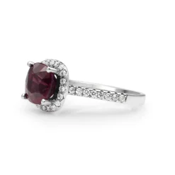 18ct White Gold Pink Sapphire and Diamond Halo Ring