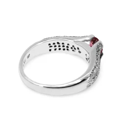 18ct White Gold Pink Tourmaline and Diamond Ring