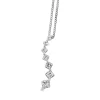 14ct White Gold Princess Cut Diamond Drop Necklace