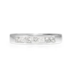 18ct White Gold Princess Cut Channel Set Diamond Band