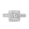 18ct White Gold Princess Cut Diamond Halo Ring