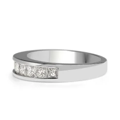 14ct White Gold Princess Cut Diamond Band