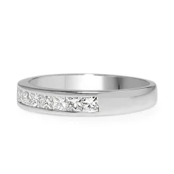 18ct White Gold Princess Cut Channel Set Diamond Band