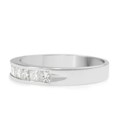 18ct White Gold Princess Cut Diamond Band
