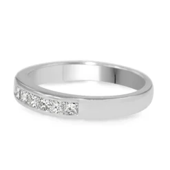 18ct White Gold Princess Cut Diamond Channel Set Band Ring
