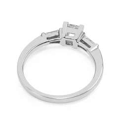 18ct White Gold Princess Cut and Baguette Diamond Ring