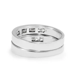 18ct White Gold Princess Cut Diamond Band