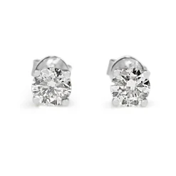 18ct White Gold .80pt Diamond Stud Earrings