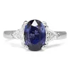 14ct White Gold Purple / Blue Sapphire and Diamond 3 Stone Ring