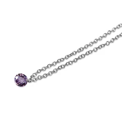 9ct White Gold Purple Sapphire Fine Necklace