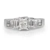 14ct White Gold Radiant and Emerald Cut Diamond Ring