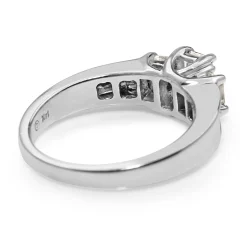 14ct White Gold Radiant and Emerald Cut Diamond Ring
