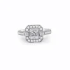 18ct White Gold Radiant Diamond Halo Ring