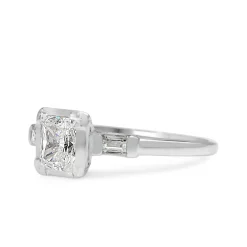 14ct White Gold Radiant Diamond Vintage Ring