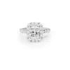 18ct White Gold Radiant Halo Diamond Ring