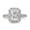 18ct White Gold Radiant Halo Diamond Ring