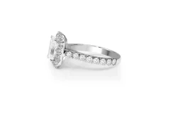 18ct White Gold Radiant Halo Diamond Ring