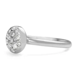 9ct White Gold Round Bubble Ring