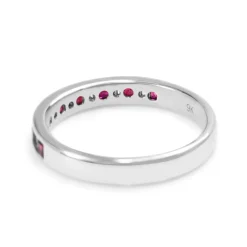 9ct White Gold Ruby and Baguette Diamond Band