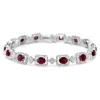 18ct White Gold Ruby and Diamond Halo Bracelet