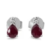 9ct White Gold Ruby and Diamond Stud Earrings