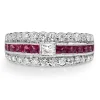 9ct White Gold Ruby and Diamond Band
