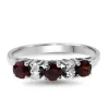 14ct White Gold Ruby and Diamond Band Ring