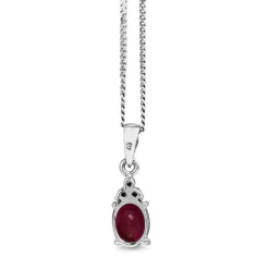 9ct White Gold Ruby and Diamond Necklace
