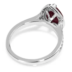 18ct White Gold Ruby and Diamond Pear Halo Ring