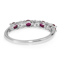 9ct White Gold Ruby and Diamond Band