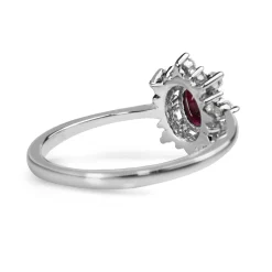 9ct White Gold Ruby and Diamond Cluster Ring