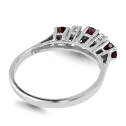 14ct White Gold Ruby and Diamond Band Ring