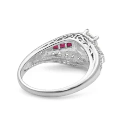 14ct White Gold Ruby and Diamond Solitaire Ring