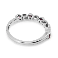 9ct White Gold Ruby and Diamond Band Ring
