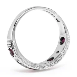 18ct White Gold Ruby and Diamond Band