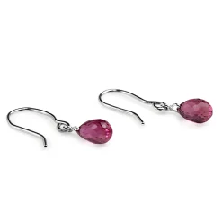 18ct White Gold Ruby Briolette Earrings