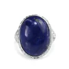 14ct White Gold 1940's Lapis Filigree Ring
