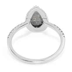 18ct White Gold Salt and Pepper Diamond Halo Ring
