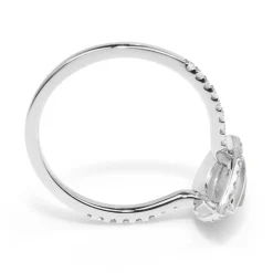 18ct White Gold Salt and Pepper Diamond Halo Ring