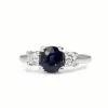 18ct White Gold Sapphire and Diamond 3 Stone Ring