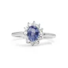 18ct White Gold Sapphire and Diamond Halo Ring