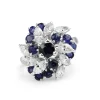 18ct White Gold Sapphire and Diamond Cluster Ring