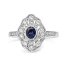 18ct White Gold Sapphire and Diamond Deco Style Ring