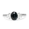 18ct White Gold Sapphire and Diamond 3 Stone Ring