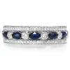 9ct White Gold Sapphire and Diamond Band